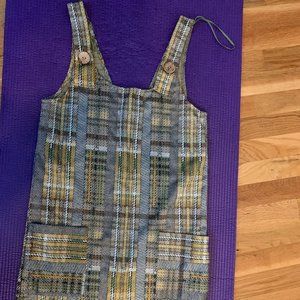 ZARA TWEED METALLIC PINAFORE WITH POCKETS SIZE M